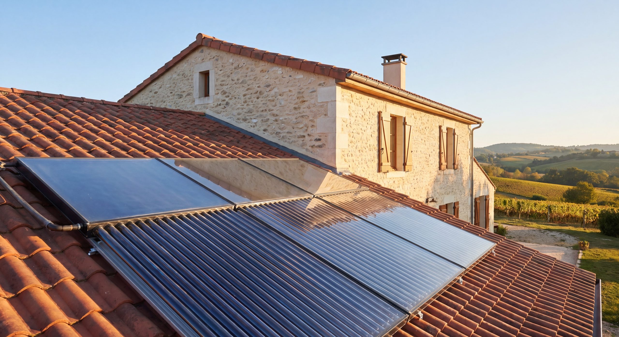 Chauffe-eau solaire installé sur toiture maison française 2026