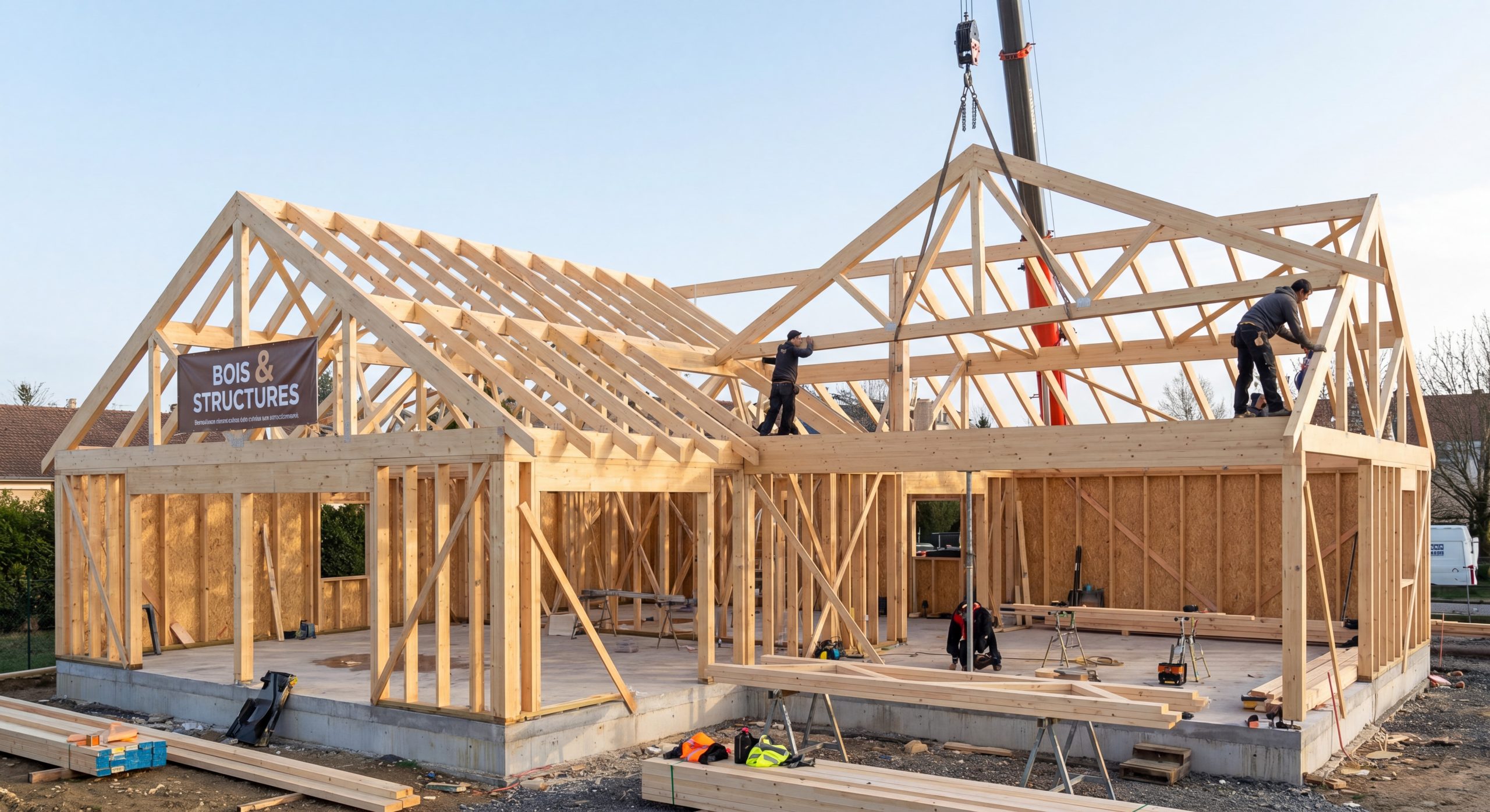 Charpente industrielle fermes préfabriquées 2026 Charpente industrielle fermes préfabriquées bois maison neuve construction 2026