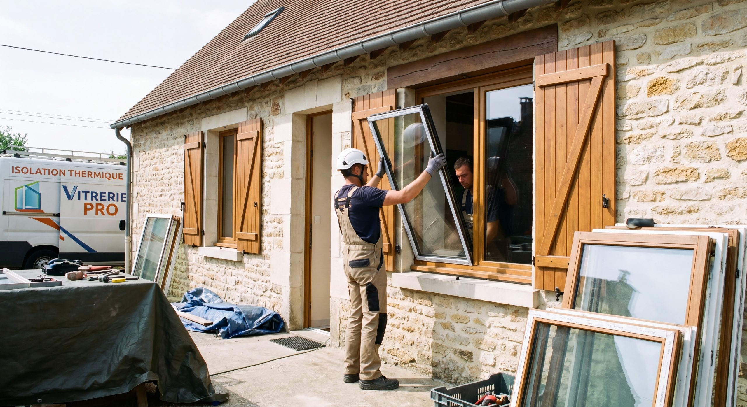 Remplacement double vitrage isolant fenêtre maison française vitrier professionnel 2026