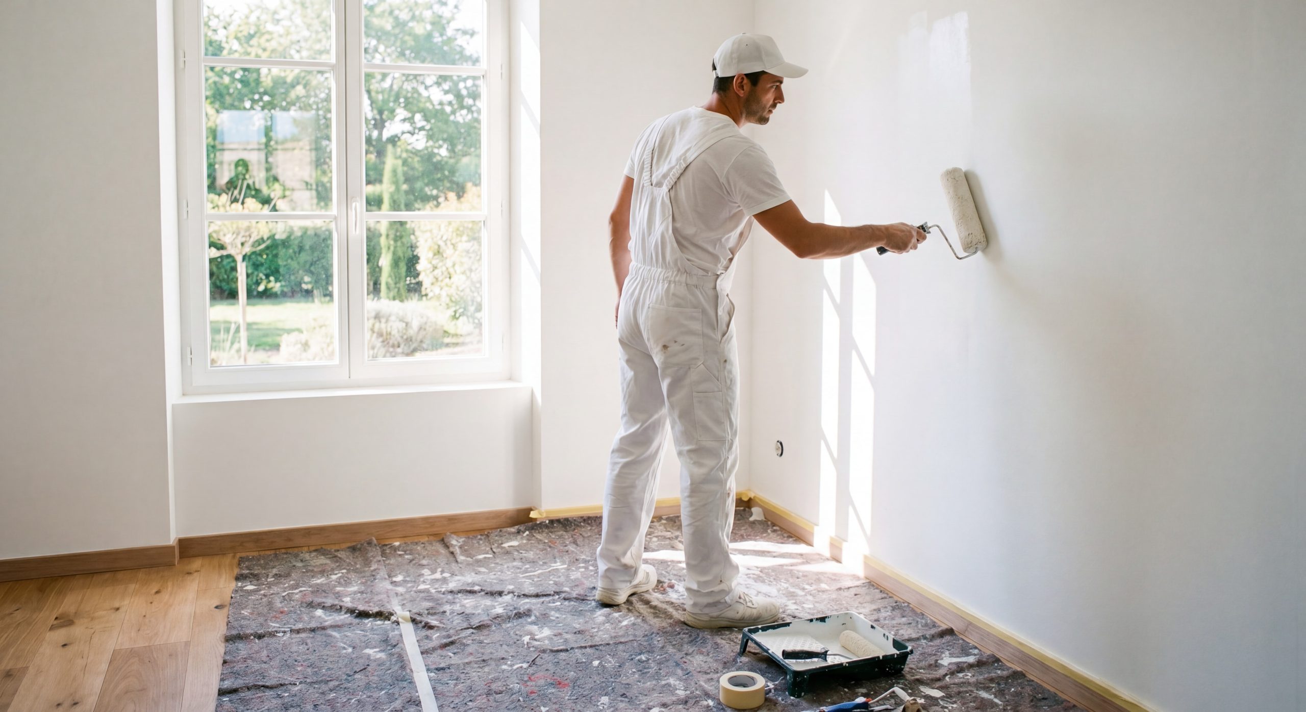 Peinture intérieure professionnelle 2026 Peintre professionnel application peinture intérieure mur maison française 2026