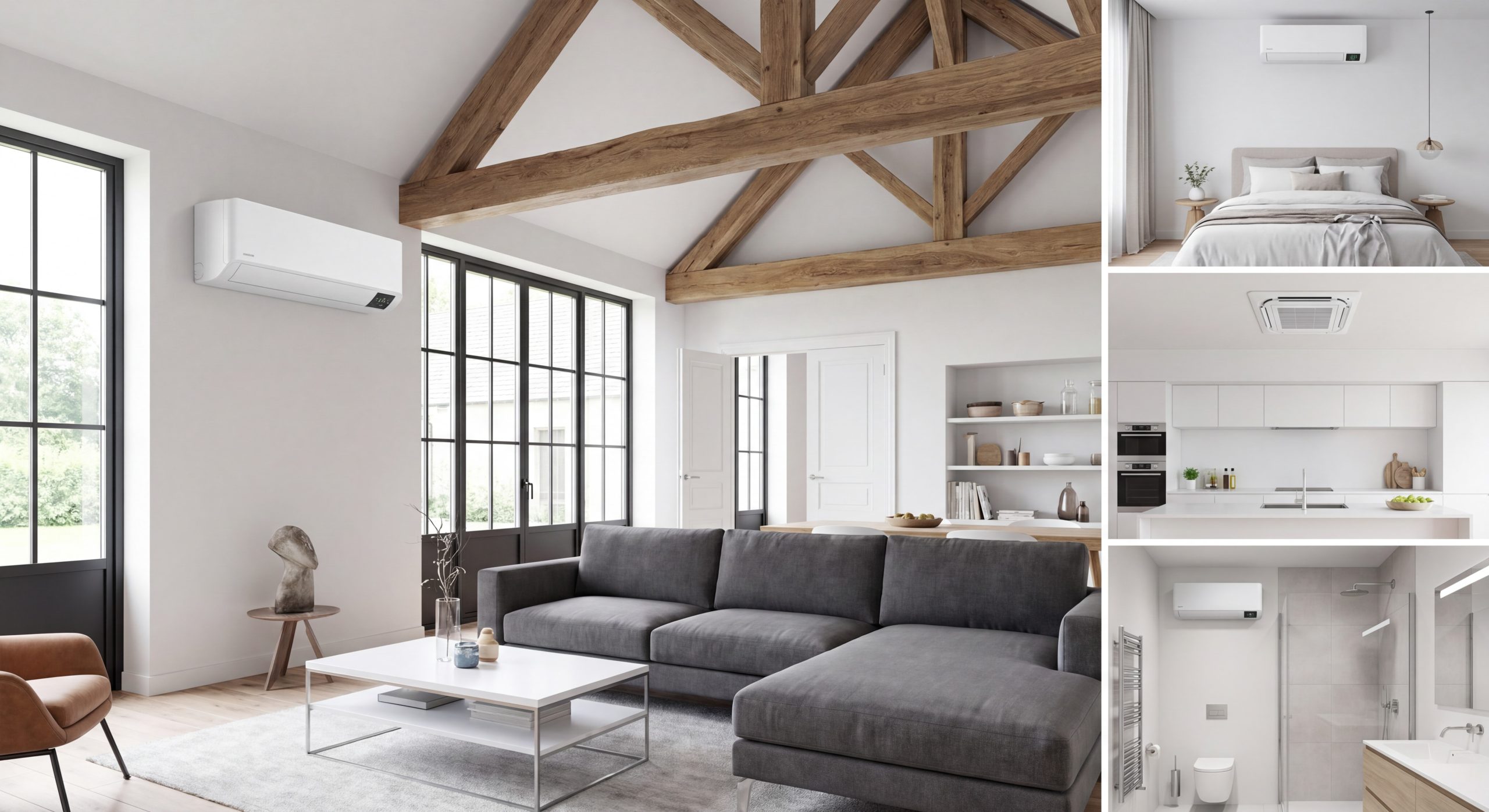 Climatisation multisplit installée dans plusieurs pièces d'une maison française en 2026