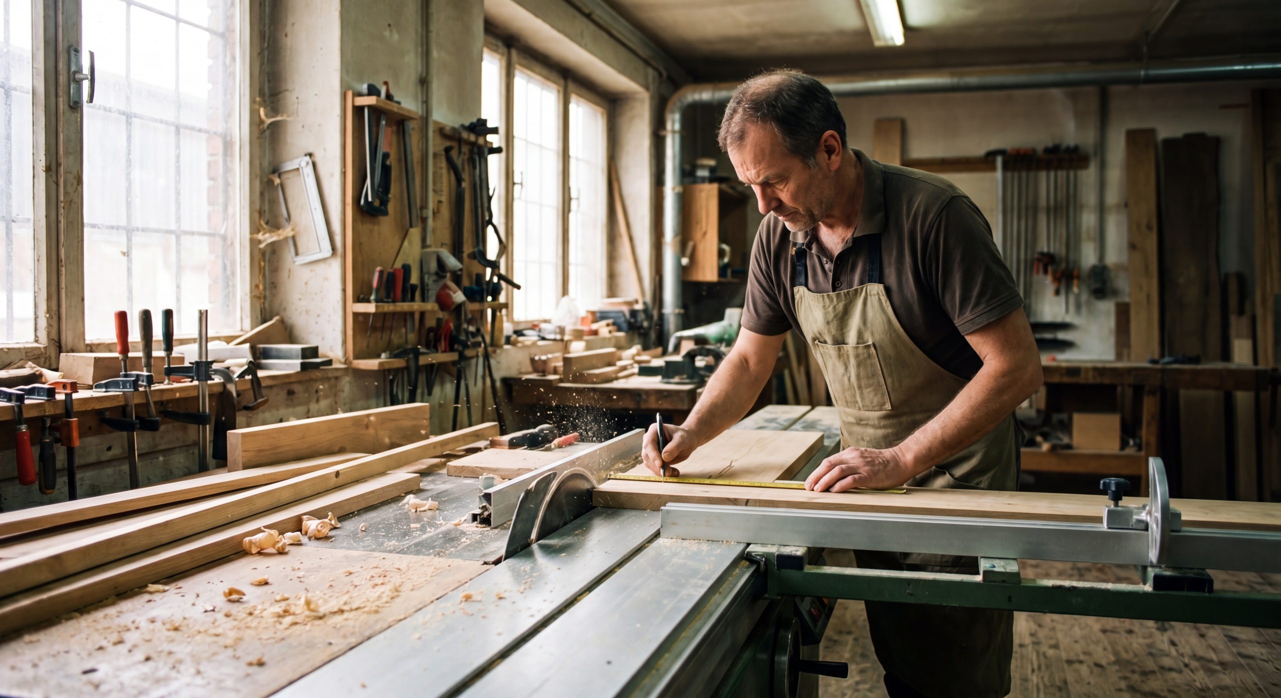 Menuisier professionnel atelier bois sur mesure artisan qualifié 2026