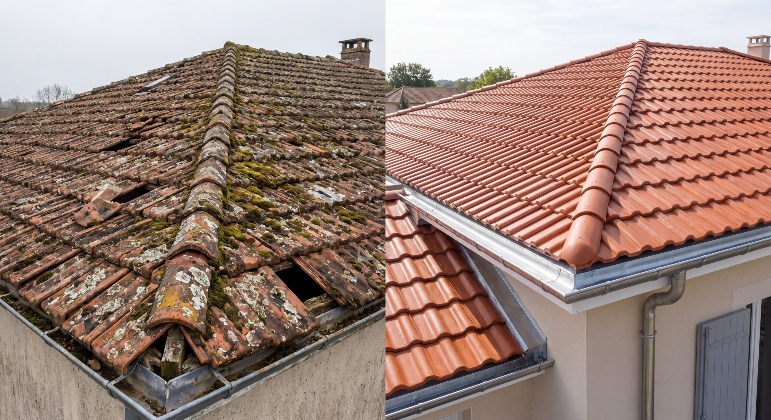 Toiture maison avant après rénovation couverture 2026